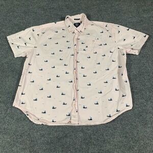 Artistry In Motion Shirt Men's Extra Large Pink Button-up Regular Fit Whales Aop